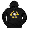 #07L Michigan Tech Print Hood With Embroidered Logo From Blue 84